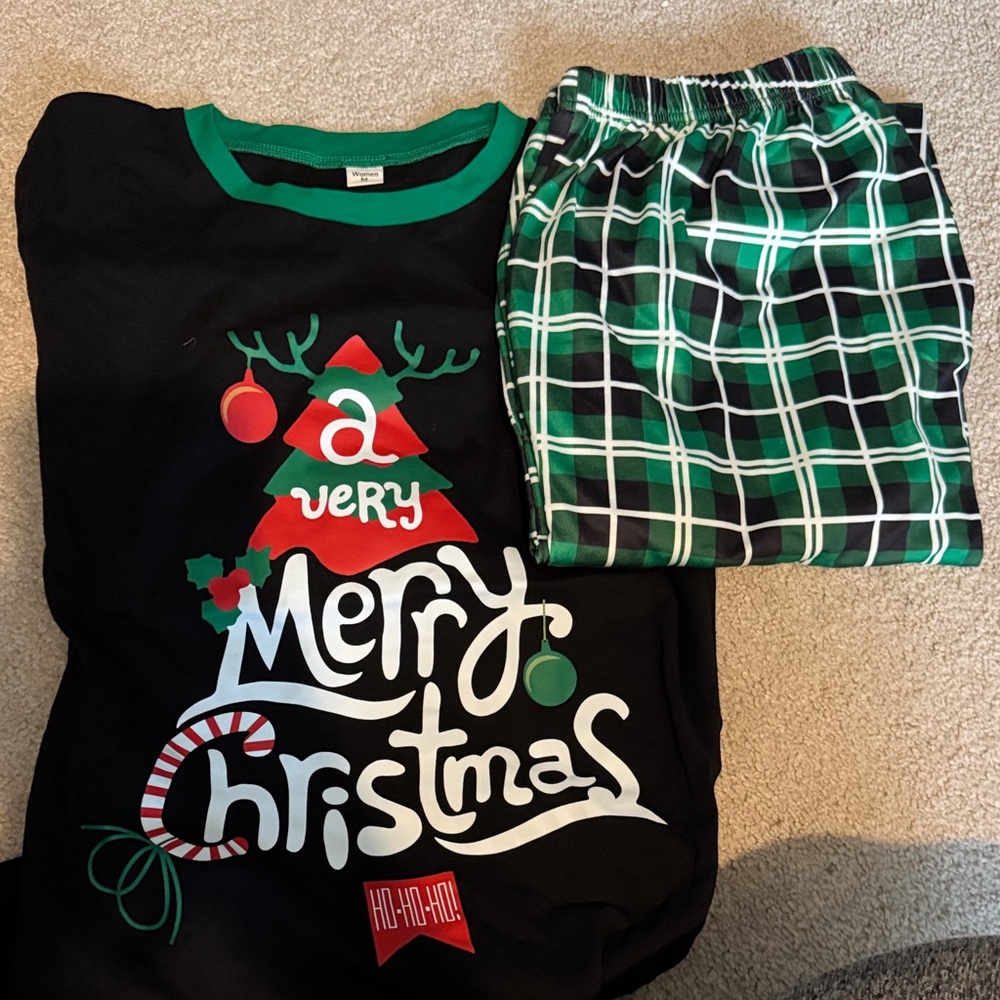 A Very Merry Christmas Pajamas - Black and Green